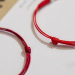 Buddha Stones 925 Sterling Silver Luck Bead Protection Red String Thin Cord Braided Bracelet