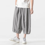 Retro Ice Silk Linen Over-the-Knee Pants