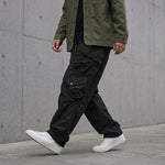 Japanese Loose Multi-pocket Straight-leg Cuffed Cargo Pants