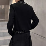 Padded Shoulder Pearl Knit T-shirt