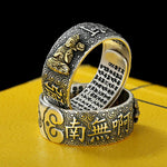 Buddha Stones Chinese Zodiac Natal Buddha Wealth Luck Adjustable Ring