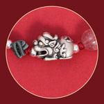 Buddha Stones 999 Sterling Silver PiXiu Strawberry Quartz Bead Wealth Luck Braided Bracelet