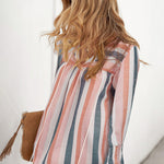 Zeagoo Striped Shirt V-neck Long-sleeved Top T-shirt for Women Casual Work Office Loose Fit 2026 | Under $40