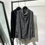 Loose-fit Distressed High-neck T-shirt