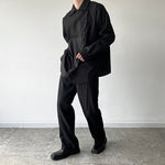 Statement Drawstring Lapel Long Sleeve Shirt