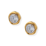 Timeless Gold Round Zirconia Earrings
