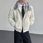Python-textured Cotton Leather Jacket