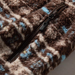 Retro Jacquard Faux Lamb Wool Hooded Jacket