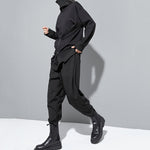 Stand Collar Zipper Loose Irregular Sweatshirt
