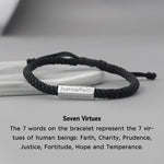 Buddha Stones Seven Deadly Sins Seven Virtues Braided String Bracelet