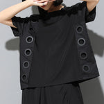 Spliced Ring Irregular T-shirt
