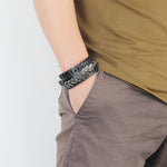 Buddha Stones Dragon Leather Protection Weave Bracelet