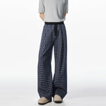 American Loose Wide-leg Patchwork Plaid Pants