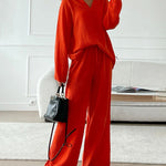 V-Neck Two-piece Set