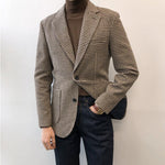 Woolen Suit Casual Slim Fit Plaid Jacket