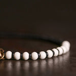 Buddha Stones Bone Beads Ebony Wood Copper Strength Couple Bracelet