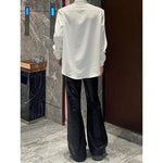 Heavy Metal Chain Beaded Diamond Bootcut Pants