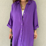 Zeagoo Women's Button Long Pocket Shirt Casual Dress