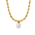 Buddha Stones Pearl Bead Peace Necklace Pendant