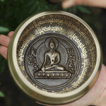 Buddha Stones Tibetan Sound Bowl Handcrafted for Focus and Meditation Peaceful Happiness Singing Bowl Set