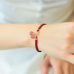 Buddha Stones Natural Strawberry Quartz Amethyst Green Phantom Bead Positive Bracelet