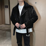 Thick Short Diagonal Zipper Cotton Jacket