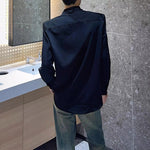Solid Color Loose Casual Padded Shoulder Shirt
