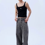 Square Neck Ribbed Slim Fit Tank Top