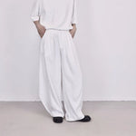 High-waisted Wide-leg Casual Curved Trousers