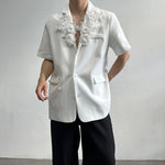Loose Casual 3D Floral Lapel Blazer