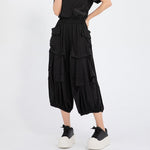 Women's Pleated Loose Casual Capri Pants