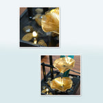 Buddha Stones Three Layers Waterfall Fountain Tabletop Lotus Ornaments With River Rocks Desktop Decoration