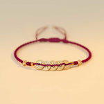 Buddha Stones Copper Coin Fortune Tree Luck Strength Braided Bracelet