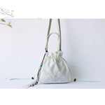 Buddha Stones Handmade Embroidered Flowers Canvas Tote Shoulder Bag Handbag