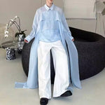 Long Ribbon Layered Loose Shirt