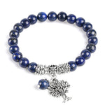 Buddha Stones Natural Gemstone Tree of Life Lucky Charm Stretch Bracelet