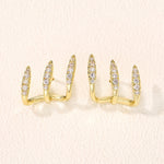 Elegant Rhinestone Three-Claw Earrings