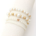 Pearl Stacking Bracelet Set of 8