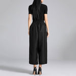 Retro Pleated High Waist Loose Straight Pants