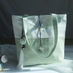 Buddha Stones Pear Flower Plum Peach Blossom Bamboo Embroidery Canvas Large Capacity Shoulder Bag Tote Bag
