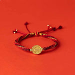 Buddha Stones Five Directions Gods of Wealth Handmade Reincarnation Knot Protection String Braid Bracelet