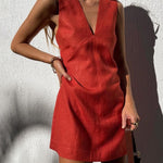 Zeagoo Women's Cotton Linen Slim Vest Dress
