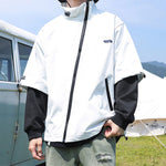 Outdoor Stand Collar Fake Two Piece Jacket