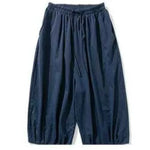 Retro Ice Silk Linen Over-the-Knee Pants