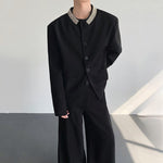 Inlaid Crystals Padded Shoulder Suit Jacket