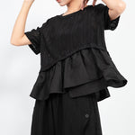Hollow Top Fake Two-piece Stitching T-shirt