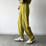 Slit-Pressed Crinkled Loose Harem Pants