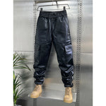 Leather Plush Thickened Casual Harem Pants