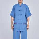 Buddha Stones Meditation Zen Prayer Spiritual Tai Chi Qigong Practice Unisex Embroidery Clothing Set