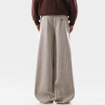American Loose Striped Wide-leg Tweed Pants